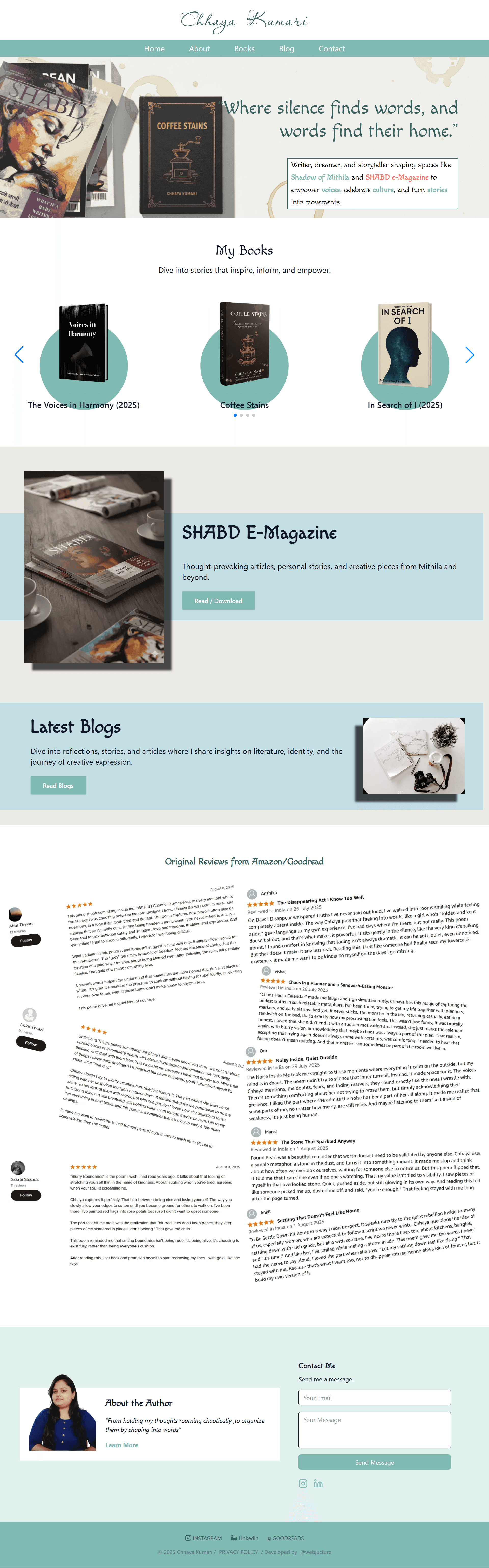 Author Website – Chaaya Kumari